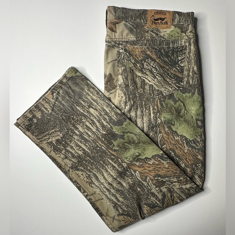 Vintage Duxbak Pants Size 42x32 Realtree Camo Straight Leg Hunting Outdoors